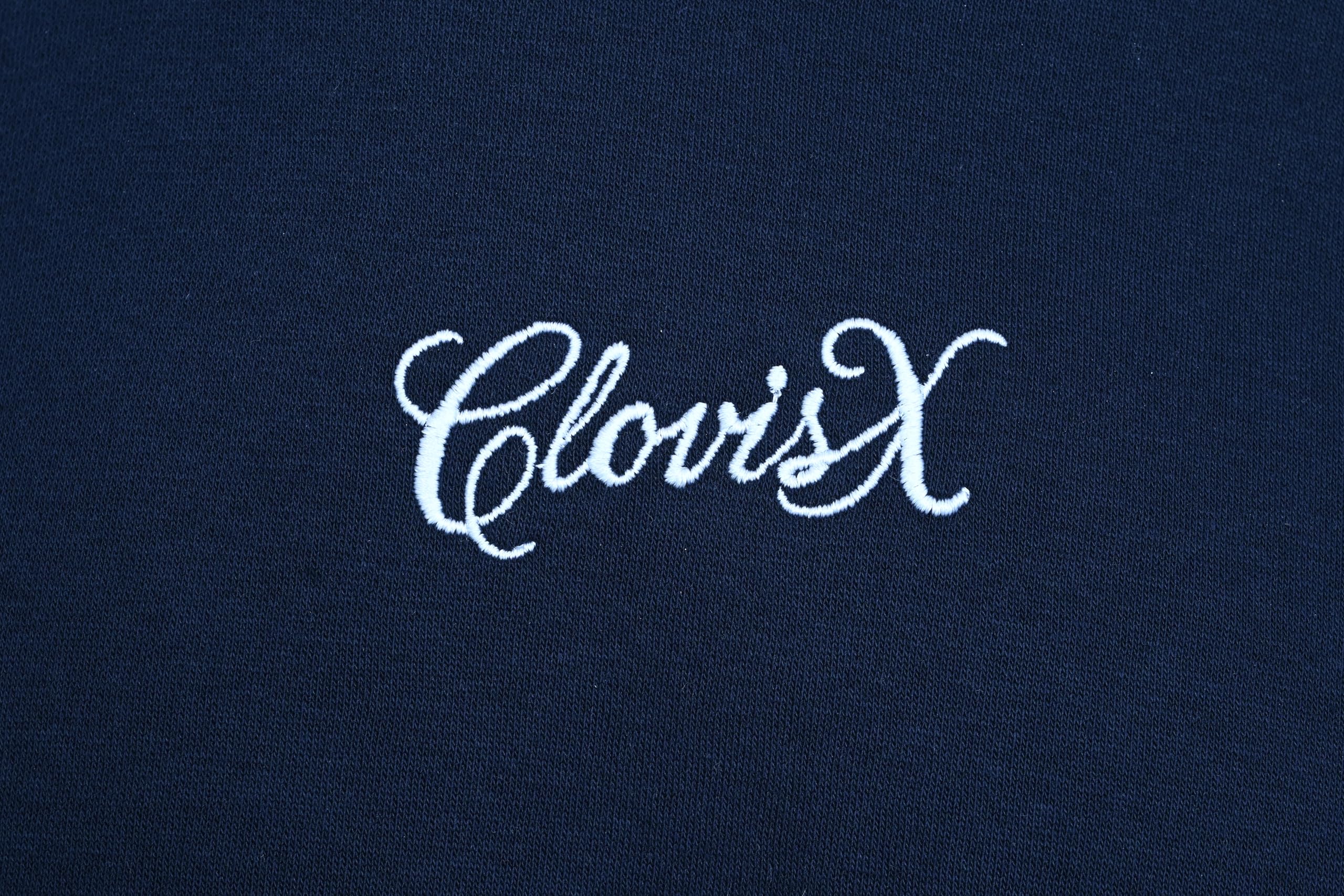 CLOVISX Signature Script Embroidery Hoodie (Royal Midnight) – 380 GSM Heavyweight Fleece Unisex Pullover, 80/20 Cotton Blend, Kangaroo Pocket